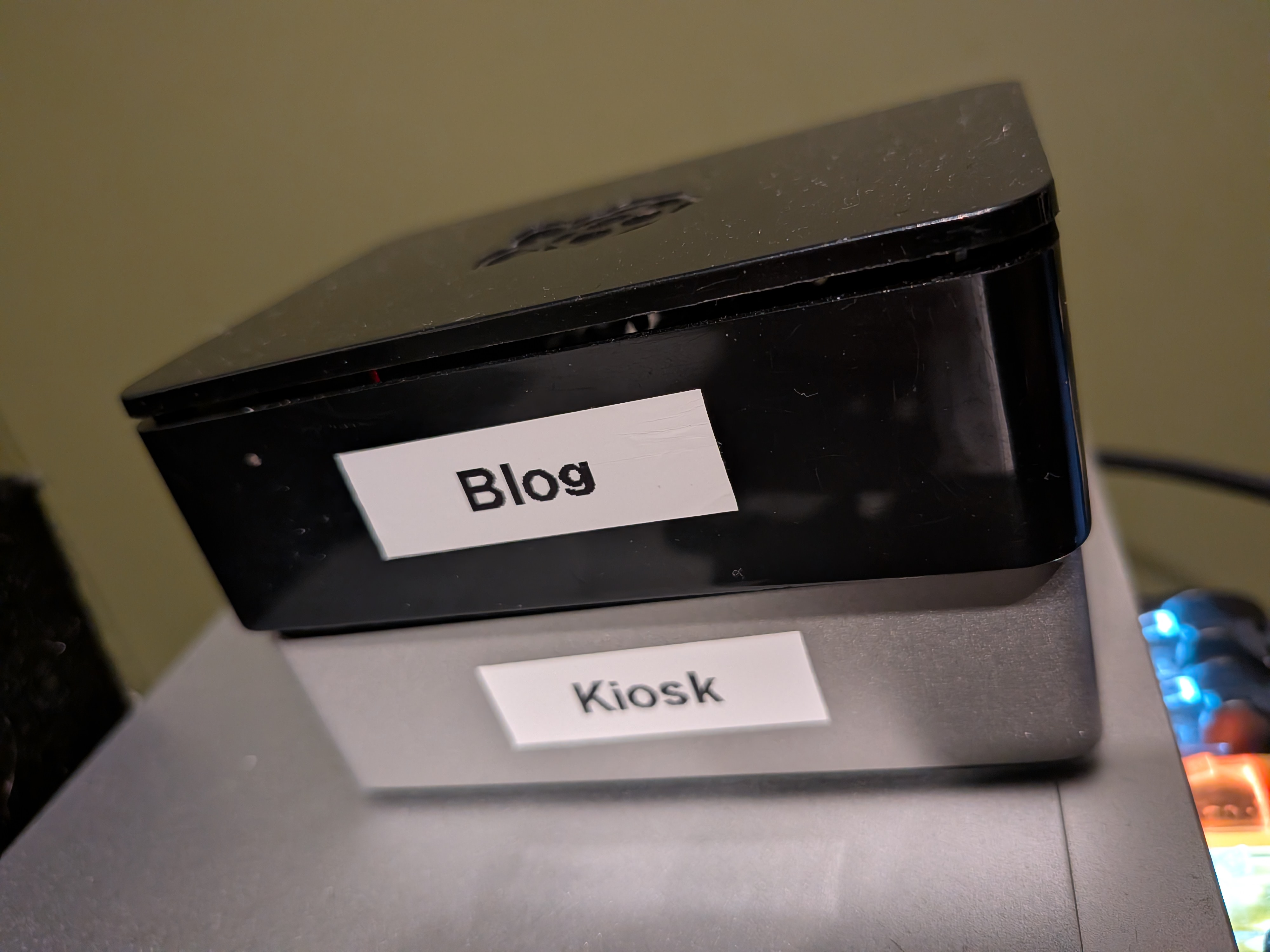 My blog pi pictured above my kiosk pi.